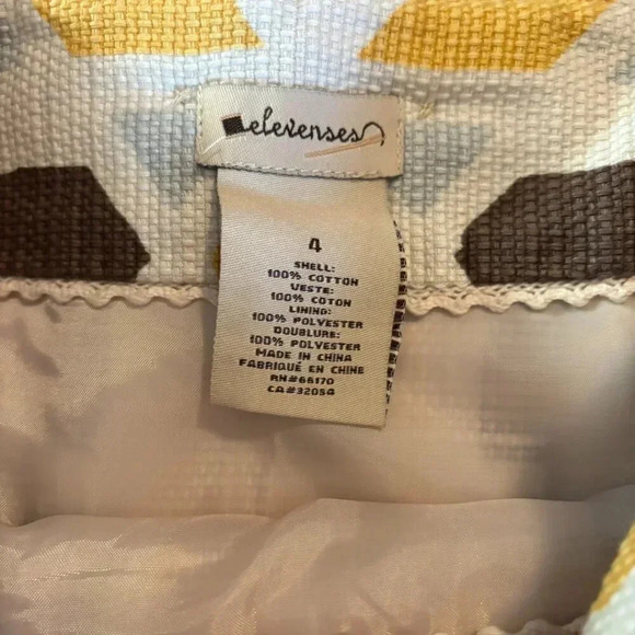 Anthropologie A-Line Skirt with Yellow and Gray Pattern - Picture 2 of 4